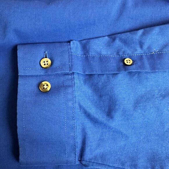 J. Ferrar Mens Slim Fit Stretch Blue Long Sleeve Button-Up Shirt XXL - Picture 6 of 10